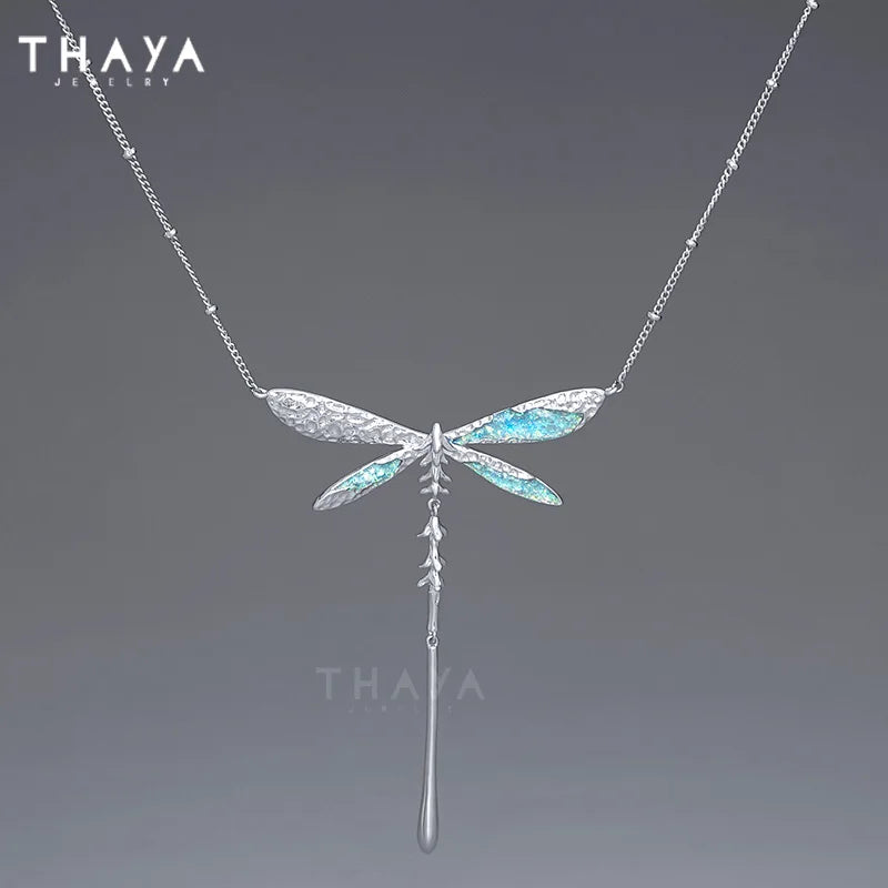 Dragonfly Animals Necklace Crystal Jewelry Birthday Gift
