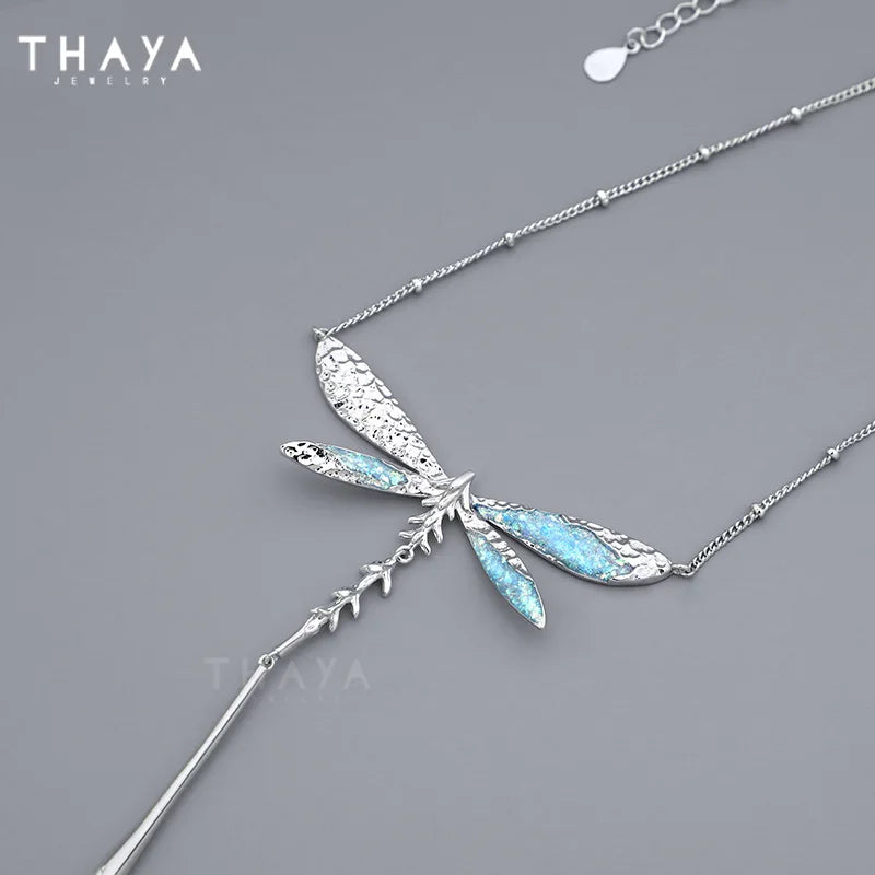 Dragonfly Animals Necklace Crystal Jewelry Birthday Gift