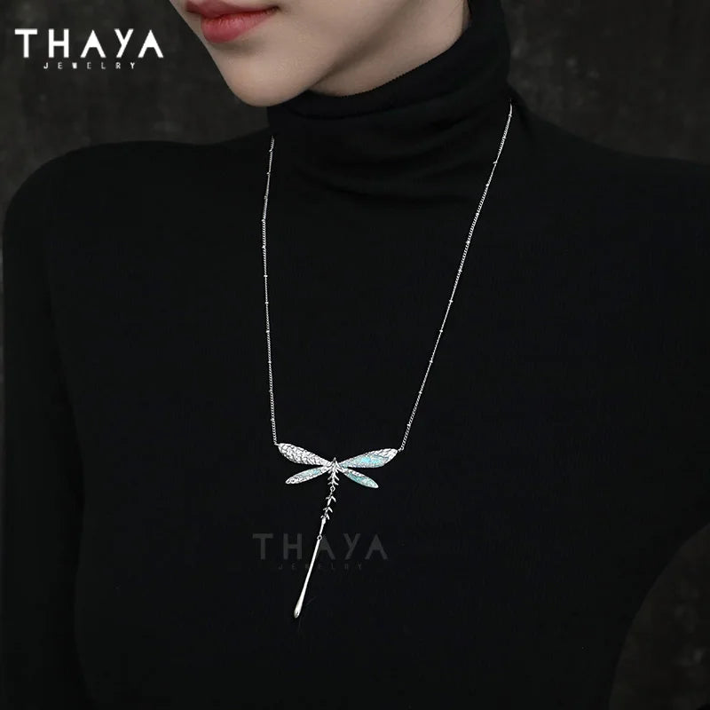 Dragonfly Animals Necklace Crystal Jewelry Birthday Gift