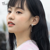 Silver Studs Earring Chain Shell Flower Dangle High Women Earring