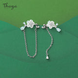 Silver Studs Earring Chain Shell Flower Dangle High Women Earring