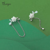 Silver Studs Earring Chain Shell Flower Dangle High Women Earring