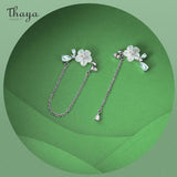 Silver Studs Earring Chain Shell Flower Dangle High Women Earring