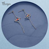 Silver-plated Plum Blossom Red Drip Stud Earrings