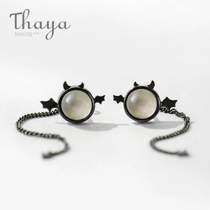 Little Devil Sterling Silver Ear Stud Drop Earrings for Women