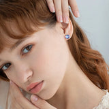 Provence Earring 925 Silver Zircon Unique Purple Earring for Women
