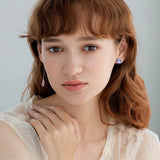 Provence Earring 925 Silver Zircon Unique Purple Earring for Women