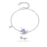 S925 Silver Unicorn Bracelet Crystal Drip oil For Women