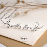 Silver 925 Deer Crown Zircon Earrings For Women