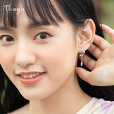 Silver Plated Crystal Flower Stud Earrings for Women Party Jewelry Gift