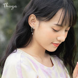 Silver Plated Crystal Flower Stud Earrings for Women Party Jewelry Gift