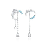 Silver Plated Crystal Flower Stud Earrings for Women Party Jewelry Gift