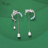Silver Plated Crystal Flower Stud Earrings for Women Party Jewelry Gift