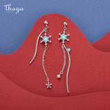 Silver Plated Snow Earring Drop Dangle Crystal Charms