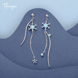 Silver Plated Snow Earring Drop Dangle Crystal Charms