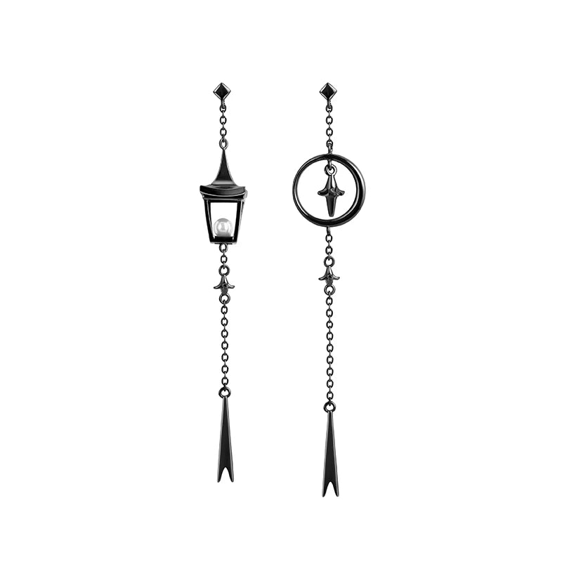 Vintage Pearl Lantern Drop Earrings S925 Sterling Silver Women Jewelry