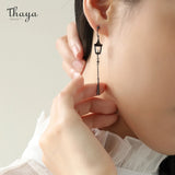 Vintage Pearl Lantern Drop Earrings S925 Sterling Silver Women Jewelry