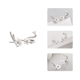 Cherry Silver Flower Round Cuff Earrings Fine Jewelry