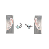 Cherry Silver Flower Round Cuff Earrings Fine Jewelry