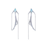 Animal Dangle Earrings Silver Needles Opal Party Jewelry