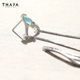 Animal Dangle Earrings Silver Needles Opal Party Jewelry