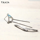 Animal Dangle Earrings Silver Needles Opal Party Jewelry