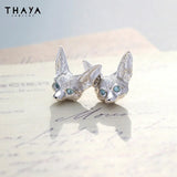 Fox Stud Earrings Silver Needle Party Fine Jewelry