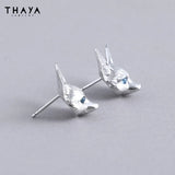 Fox Stud Earrings Silver Needle Party Fine Jewelry