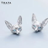 Fox Stud Earrings Silver Needle Party Fine Jewelry