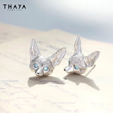 Fox Stud Earrings Silver Needle Party Fine Jewelry