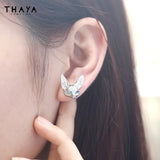 Fox Stud Earrings Silver Needle Party Fine Jewelry