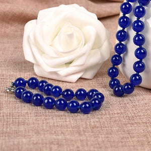 10mm Chalcedony Necklace - Deep as the Sea - High-End Occasions - Semiprecious