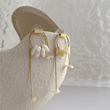 Baroque Pearl Pendant Earrings European American Style