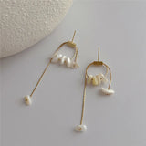 Baroque Pearl Pendant Earrings European American Style