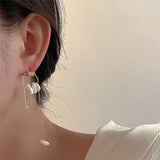 Baroque Pearl Pendant Earrings European American Style