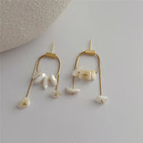 Baroque Pearl Pendant Earrings European American Style