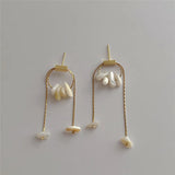 Baroque Pearl Pendant Earrings European American Style