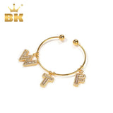 Bling King CZ Initial Letter Bracelet Gift Unisex Punk Jewelry