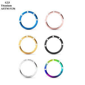 G23 Titanium Nose Ring with Zircon Inlay Piercing Jewelry