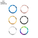 G23 Titanium Nose Ring with Zircon Inlay Piercing Jewelry
