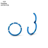G23 Titanium Nose Ring with Zircon Inlay Piercing Jewelry