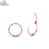 G23 Titanium Nose Ring with Zircon Inlay Piercing Jewelry