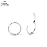 G23 Titanium Nose Ring with Zircon Inlay Piercing Jewelry