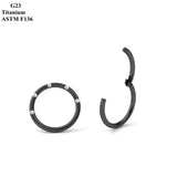 G23 Titanium Nose Ring with Zircon Inlay Piercing Jewelry