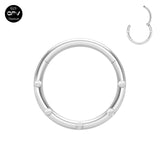 G23 Titanium Nose Ring with Zircon Inlay Piercing Jewelry