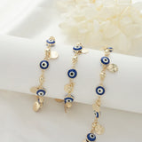 Evil Eye Link Bracelet, Gold Plated Chain for Women Jewelry