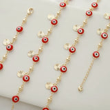 Evil Eye Link Bracelet, Gold Plated Chain for Women Jewelry