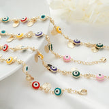 Evil Eye Link Bracelet, Gold Plated Chain for Women Jewelry