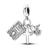 Holy Bible Cross Angel Charm Bracelet Necklace Pendant Silver Jewellery