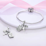 Holy Bible Cross Angel Charm Bracelet Necklace Pendant Silver Jewellery